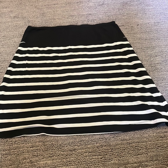 LOLE Black/White striped drawstring skirt/strapless top sz X-Large - Picture 2 of 4